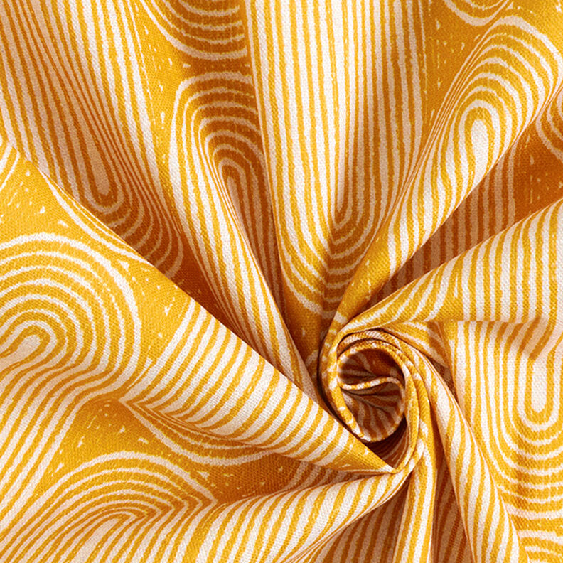 Decor Fabric Half Panama Arches – curry yellow/natural,  image number 3