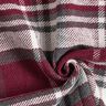 Coat fabric with checked fur backing – burgundy/slate grey,  thumbnail number 3