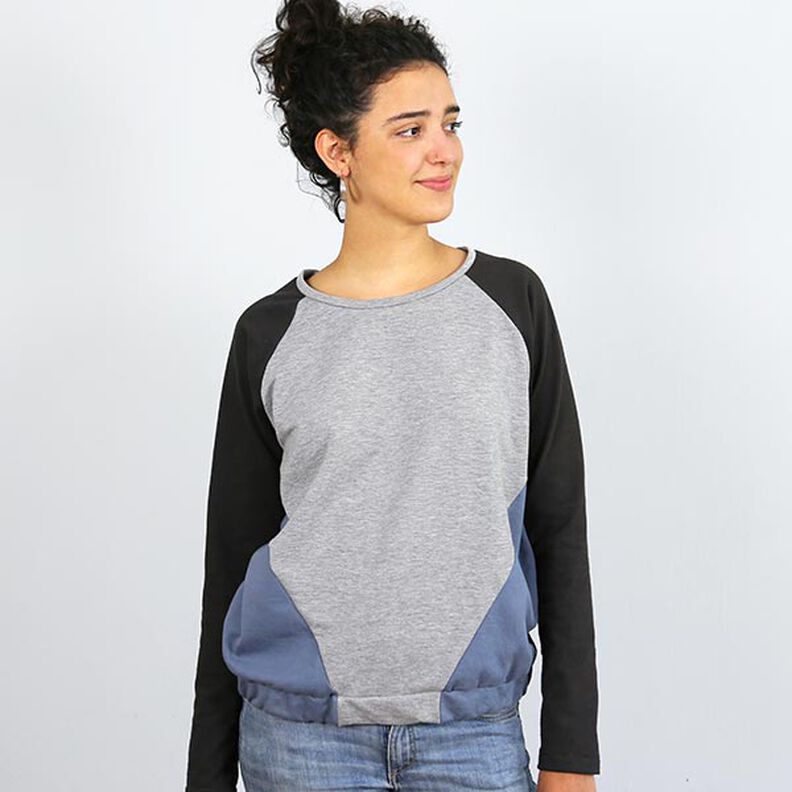 FRAU LILLE - raglan jumper with diagonal dividing seams, Studio Schnittreif | XS - XXL,  image number 6