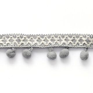 Cross Pompom Trim [ 15 mm ] – grey/offwhite, 