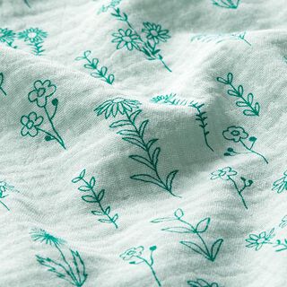 GOTS Double Gauze/Muslin Plants | Tula – pastel green, 