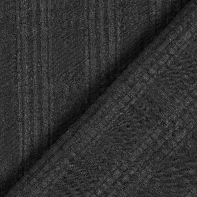Seersucker cotton viscose blend – black,  image number 5