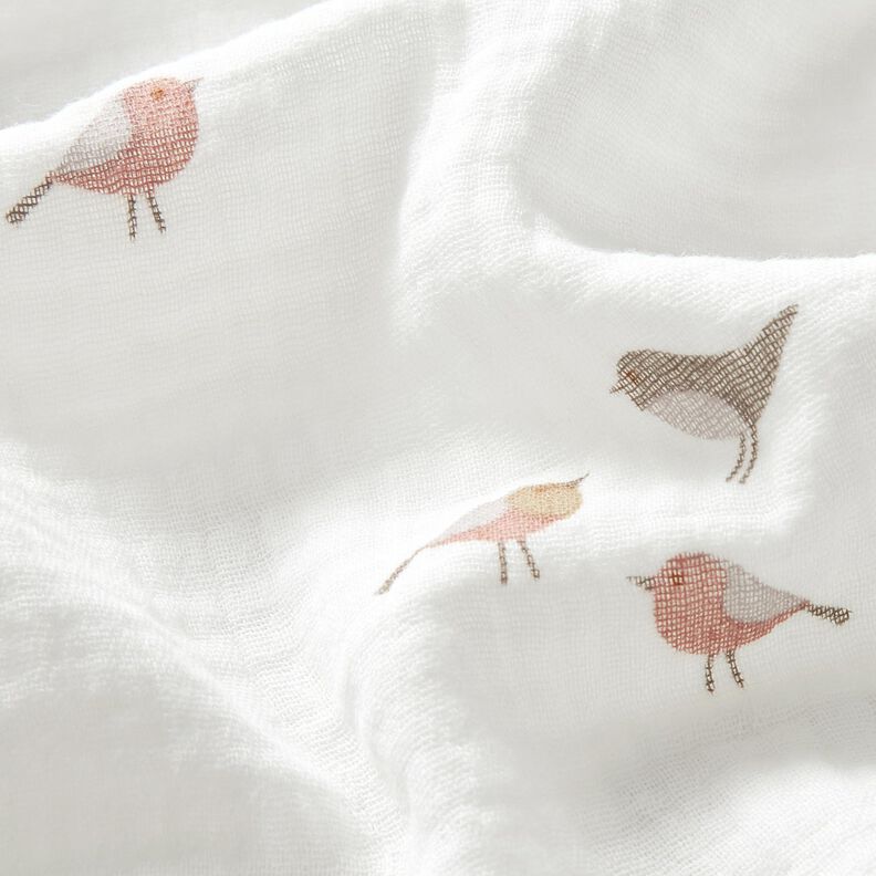 Double Gauze/Muslin Little birds – ivory,  image number 2