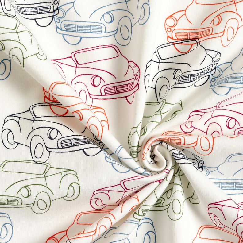 French Terry colourful cars – offwhite,  image number 3