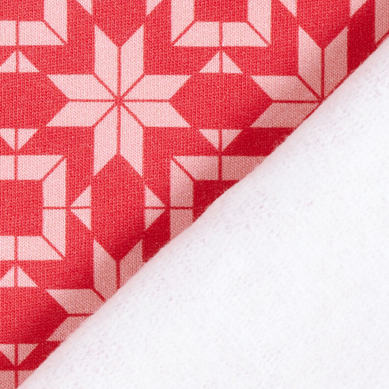Norwegian Print Soft Sweatshirt Fabric – red/pink,  image number 4