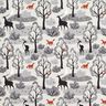 Brushed Sweatshirt Fabric abstract woodland animals Digital Print – misty grey,  thumbnail number 1