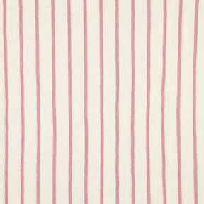 Double Gauze/Muslin yarn-dyed stripes  | Poppy Fabrics – pastel violet/offwhite, 