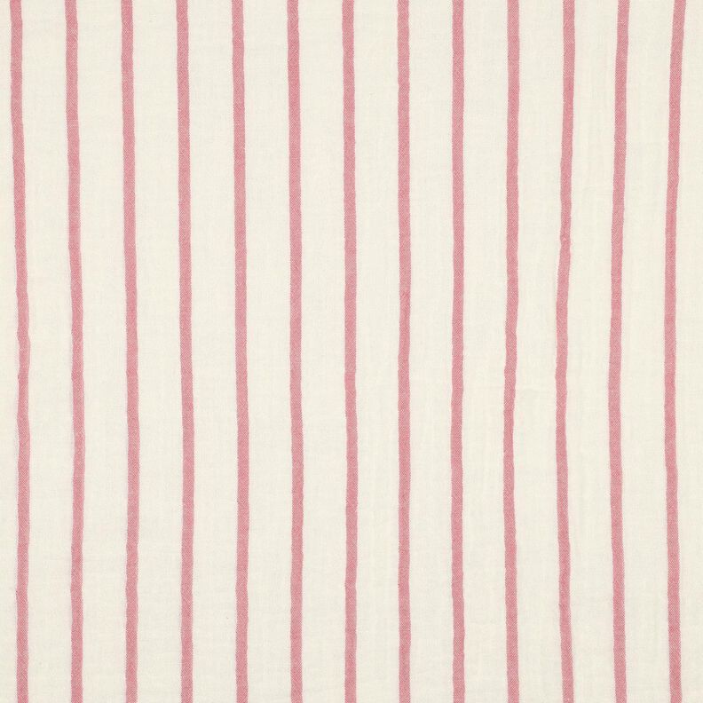 Double Gauze/Muslin yarn-dyed stripes  | Poppy Fabrics – pastel violet/offwhite,  image number 1