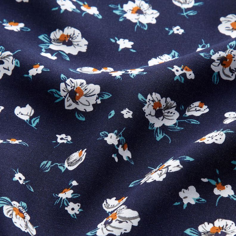 Viscose fabric flower shower – midnight blue, image number 2