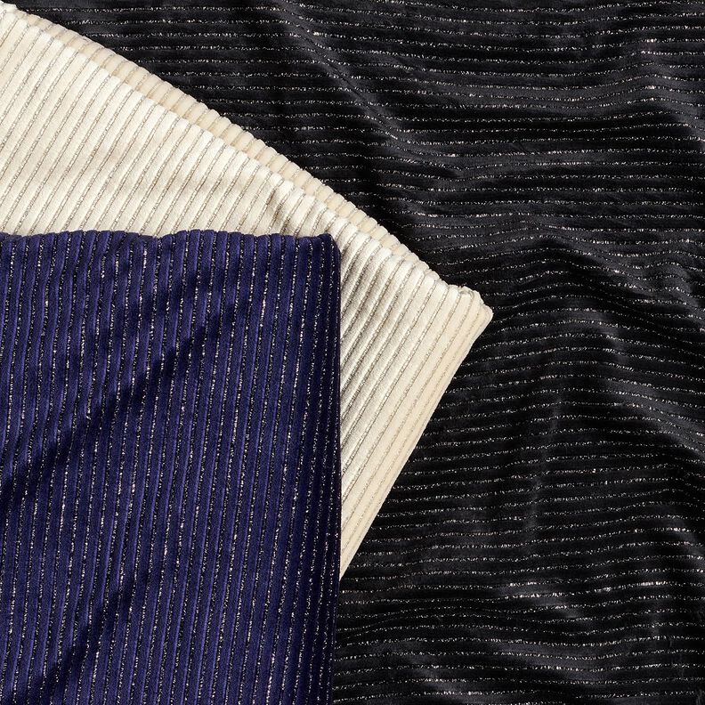 Nicky Velour Glitter Stripes – navy blue/metallic silver, image number 5