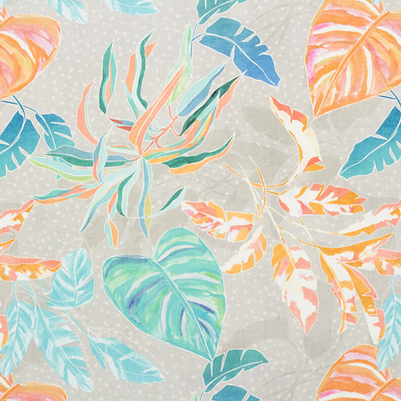 Outdoor Fabric Canvas Tropical Leaves – coral,  image number 1