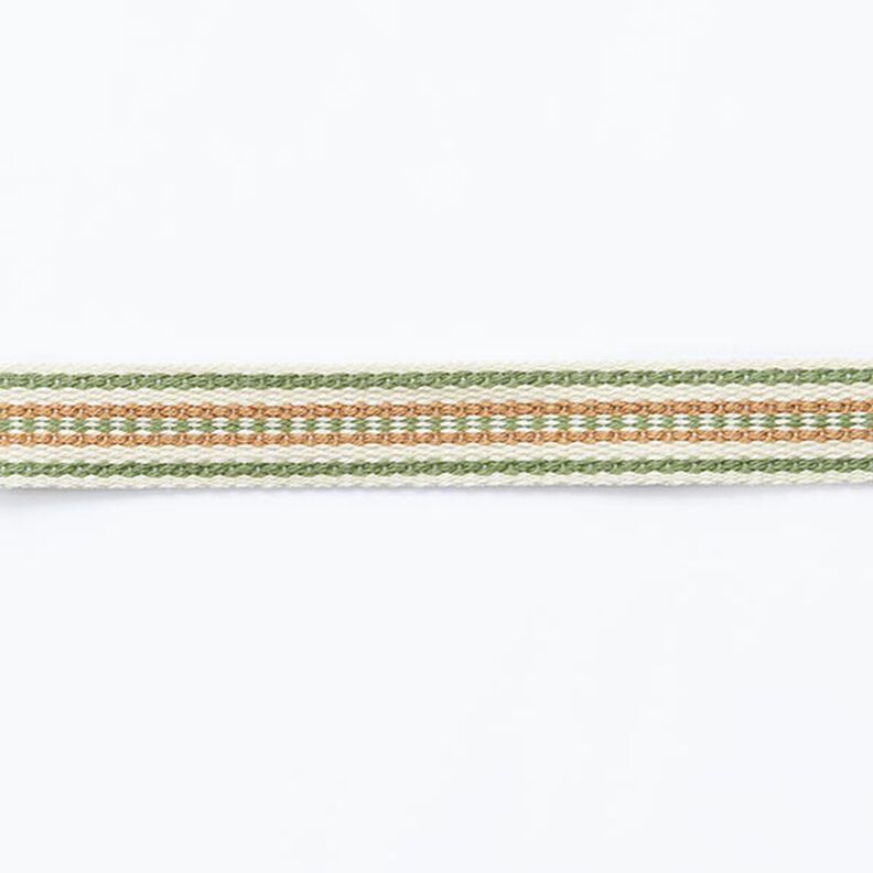 Ethnic Webbing [ 15 mm ] – offwhite/green,  image number 1