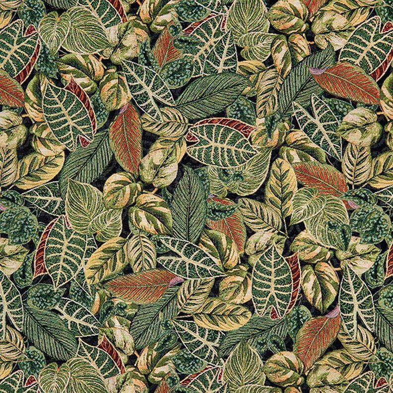 Decor Fabric Tapestry Fabric Palm Leaves – dark green,  image number 1