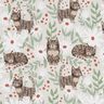 Cotton Cretonne Cats in the flower meadow – silver grey,  thumbnail number 1