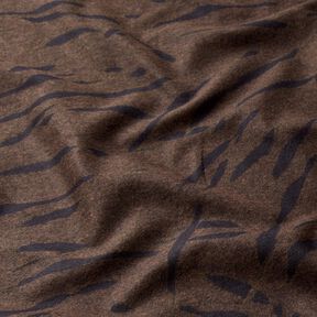 Ponte Roma Jersey roughened abstract stripes – black brown, 