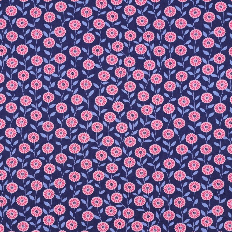 Cotton Poplin summer flowers| Poppy Fabrics – pink/indigo,  image number 1