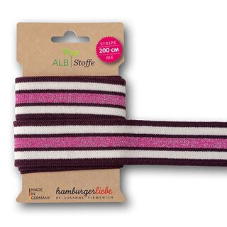 Organic Jacquard Trim Stripe Me College [200 cm | 3,5 cm ] | Albstoffe  – mauve/white, 