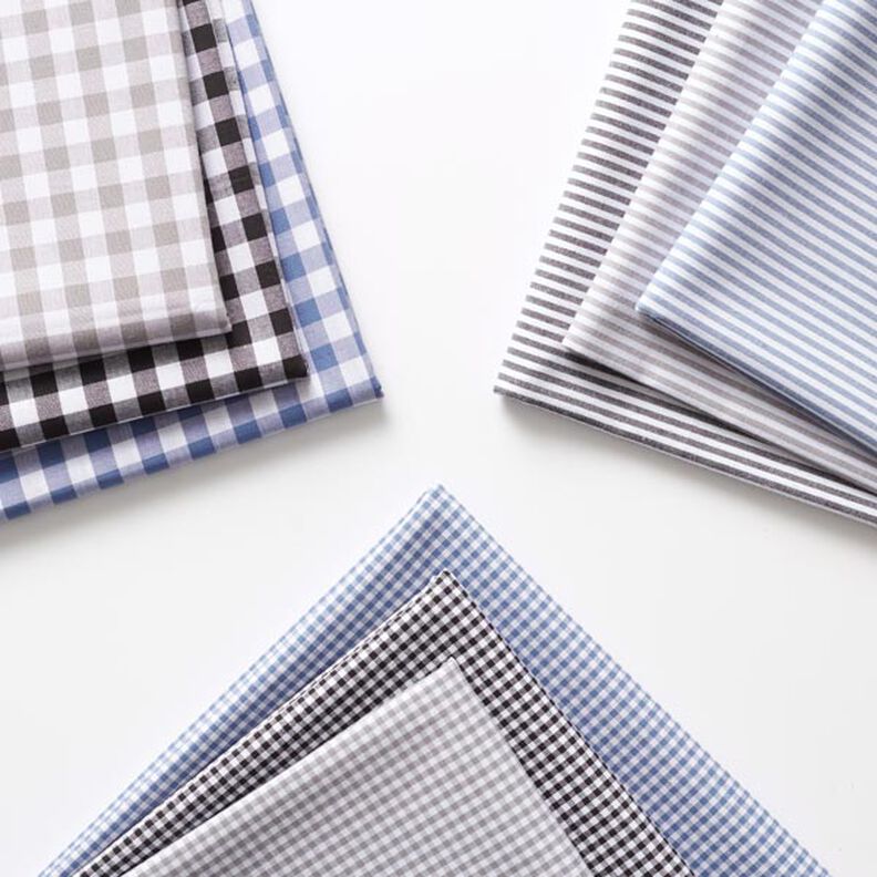 Cotton Poplin Small Gingham, yarn-dyed – grey/white,  image number 4