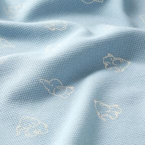 Waffle Jersey Baby Elephants – silver blue, 