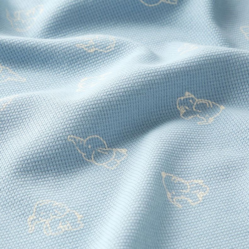 Waffle Jersey Baby Elephants – silver blue, image number 2