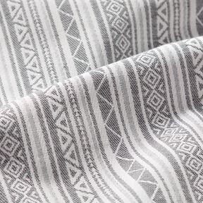 Decor Fabric Jacquard ethnic stripes &ndash; grey/offwhite, 