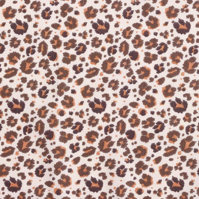 Cotton Cretonne large leopard spots – medium brown/light beige,  image number 1