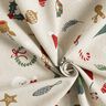 Decor Fabric Half Panama Christmas decoration mix – natural/red,  thumbnail number 3